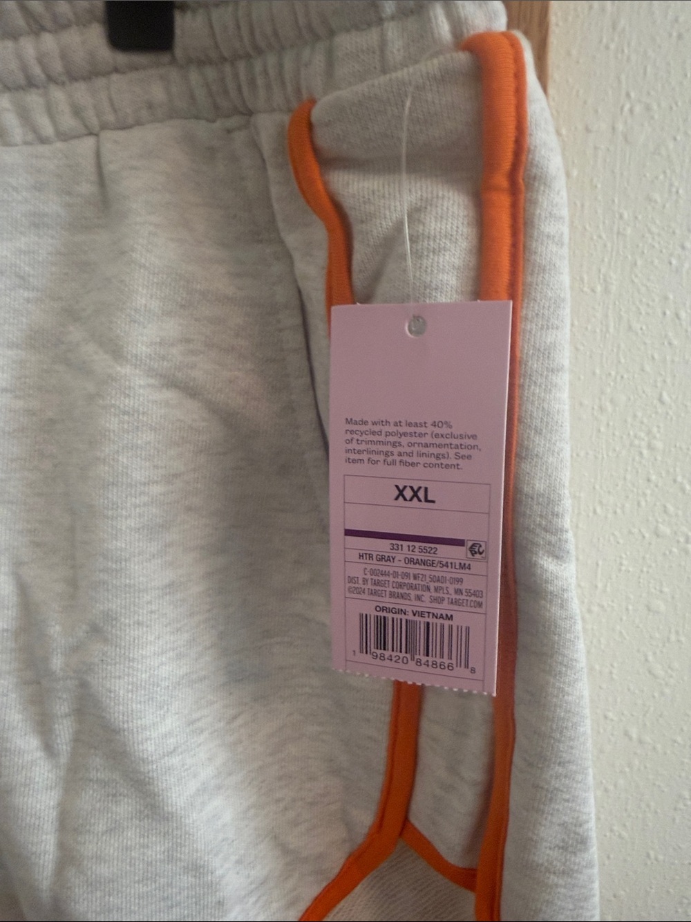 🫶🏼3 for $12!!🫶🏼wild fable Light Gray Athletic Shorts with Orange Trim - Picture 2 of 3
